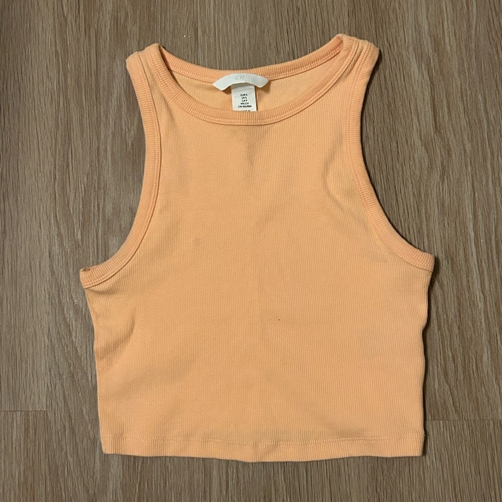 H&M Orange Ribbed Tank Top